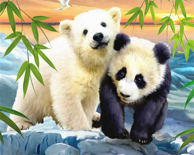 Adorable Panda Cubs- DIY Paint By Number