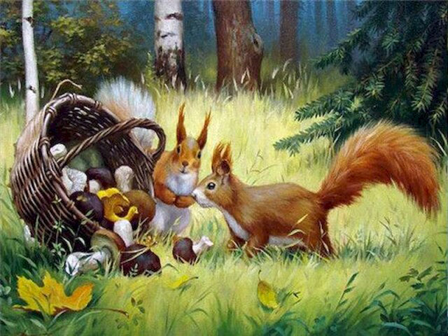 Adorable Squirrels- DIY Paint By Number