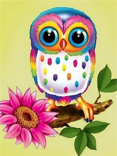 Colorful Owl- DIY Paint By Number