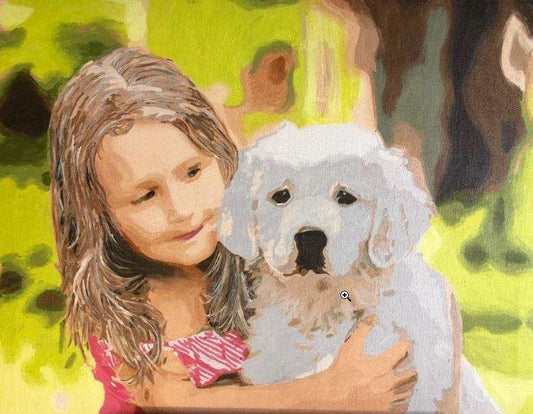 Girl & Puppy Paint by Numbers