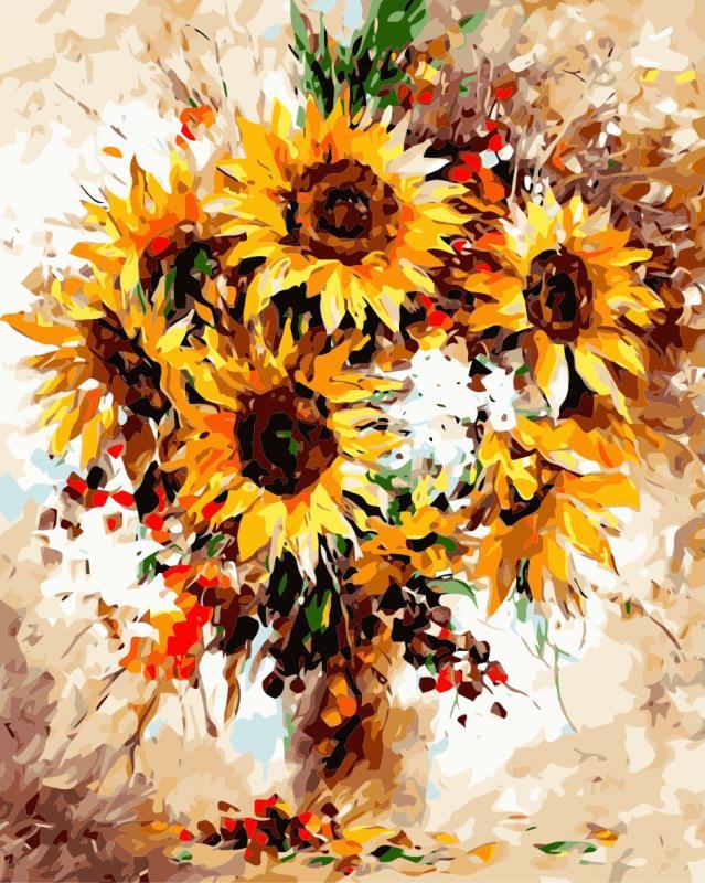 Sunflowers In Vase Painting