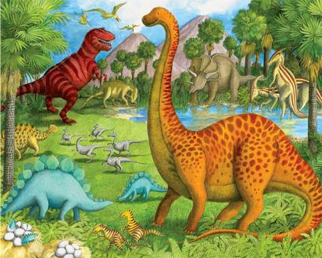 Dinosaur's Cartoon - Paint By Numbers
