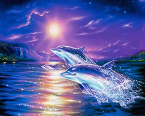 Dolphins Race - Paint By Numbers