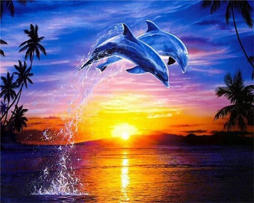 Gorgeous Dolphins - Paint By Numbers