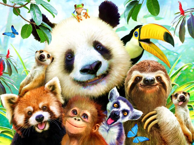 Happy Zoo Family- DIY Paint By Number