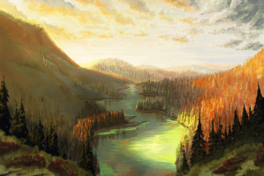 Merced River - Art by Jean Guillet