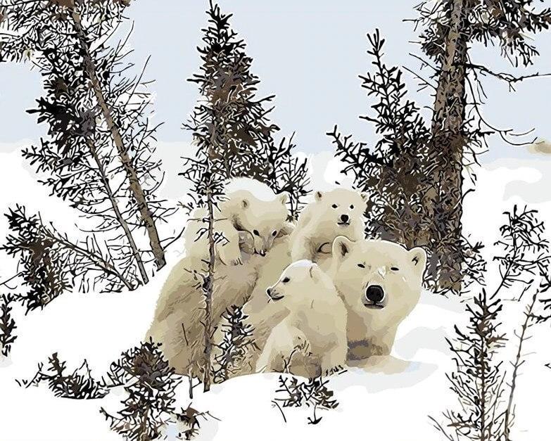 Polar Bears Family Painting