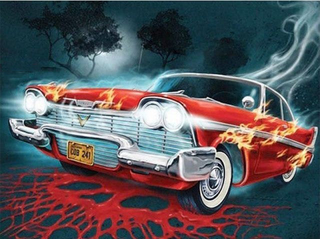 Red Firey Sports Car Paint By Numbers
