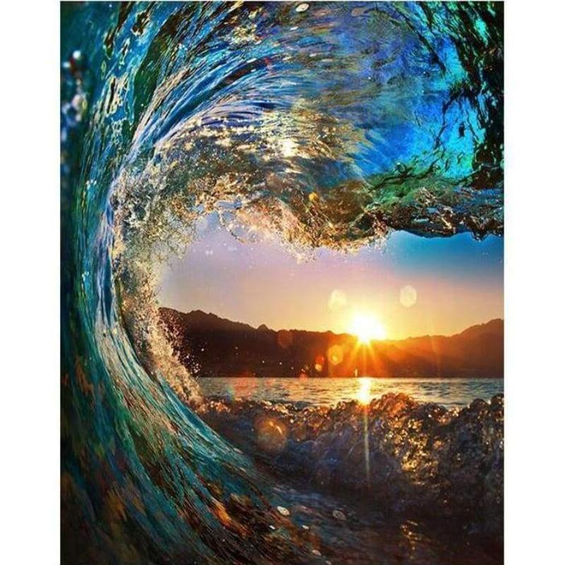 Paint By Numbers - Wave Sunset Painting