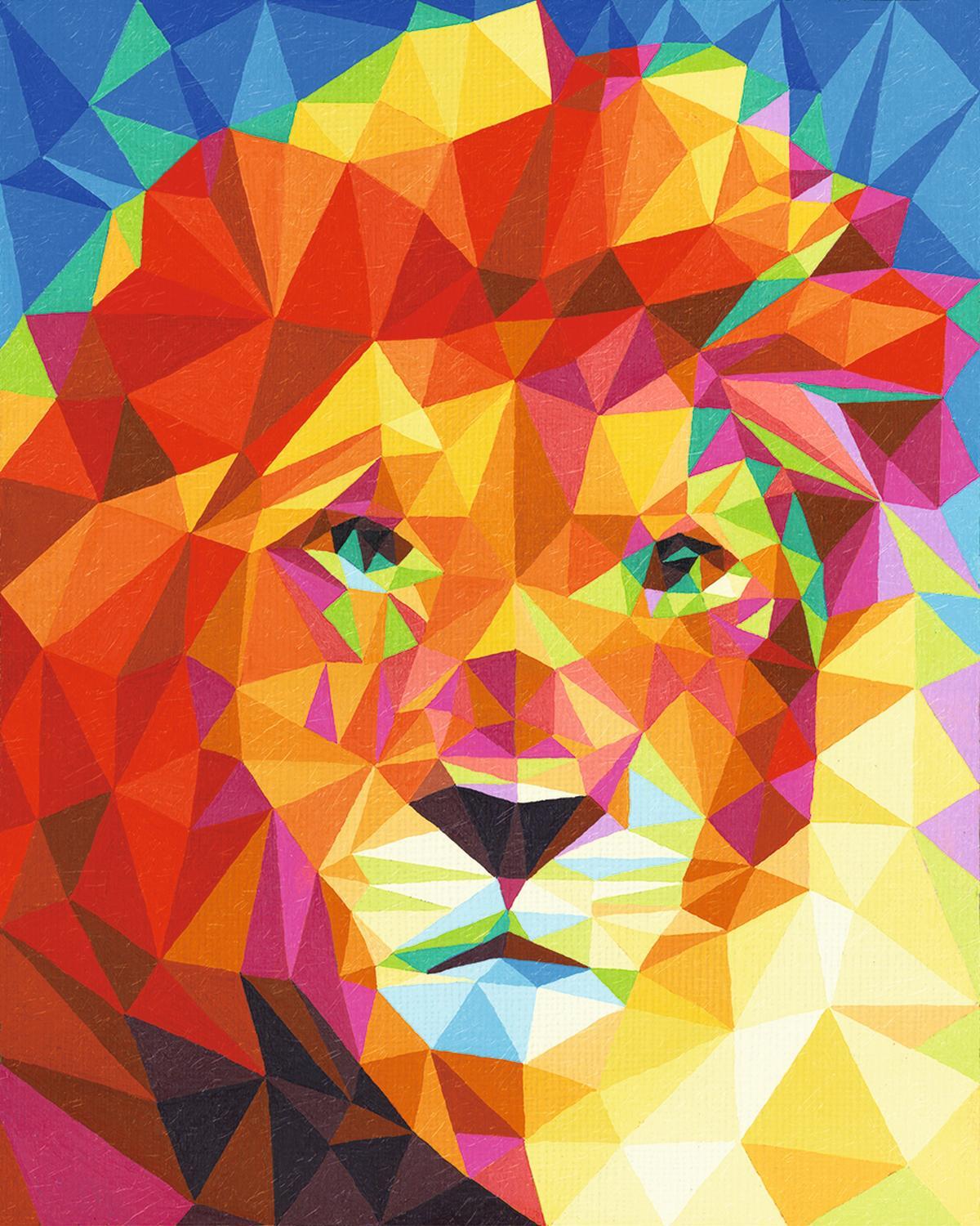 Lion Polygon Art
