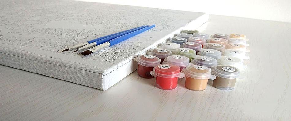 Cat Sitting Near Flowers - Piant by Numbers - All Paint by numbers