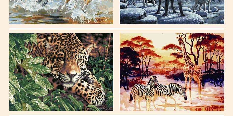 Framed Tigers, Horses, Wolves and Other Animal Paintings - All Paint by numbers