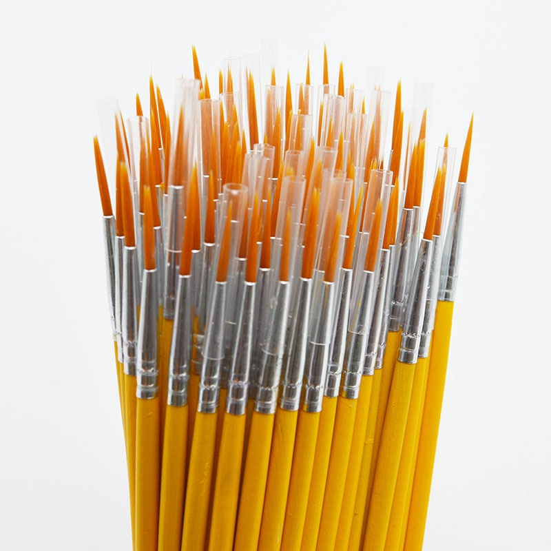 Long Tailed Nylon Hair Brushes - 10pcs/set