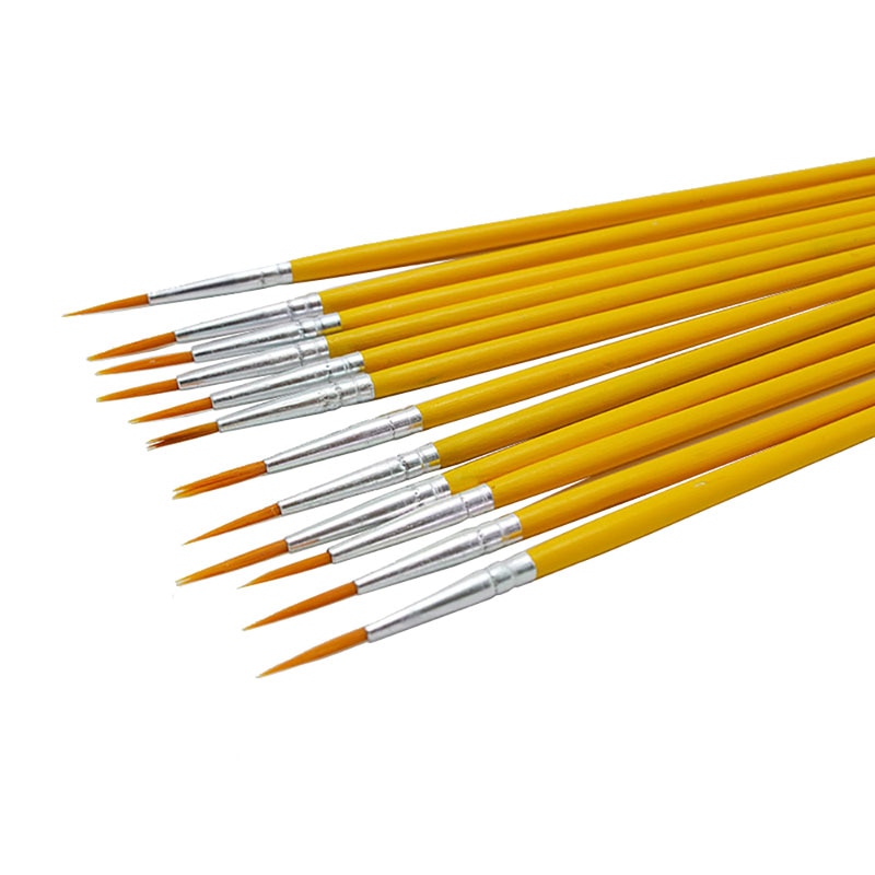 Long Tailed Nylon Hair Brushes - 10pcs/set