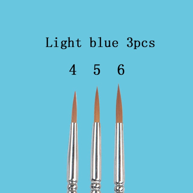 3Pcs/Set Paint by Number Brushes for Detailing
