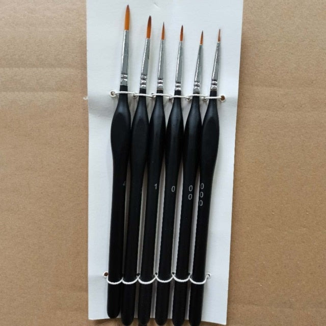 Paint by Numbers Brush Set - 6pcs Black