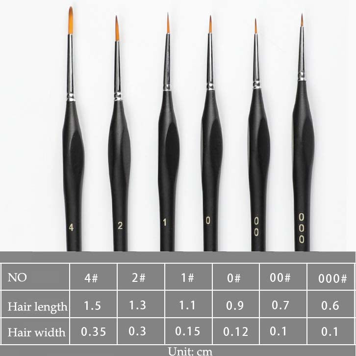 Paint by Numbers Brush Set - 6pcs Black