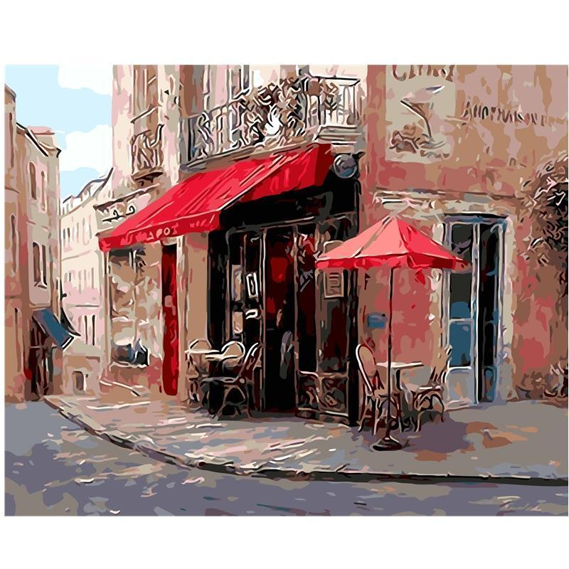 A Street Corner Paint By Numbers Kit - All Paint by numbers