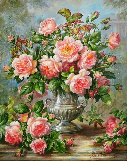 21 Beautiful Flowers Unframed and Framed Kits - All Paint by numbers