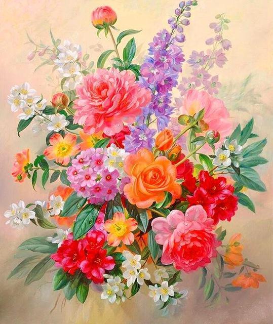 21 Beautiful Flowers Unframed and Framed Kits - All Paint by numbers