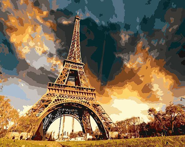 France Paris Eiffel Tower Painting in Numbers - All Paint by numbers