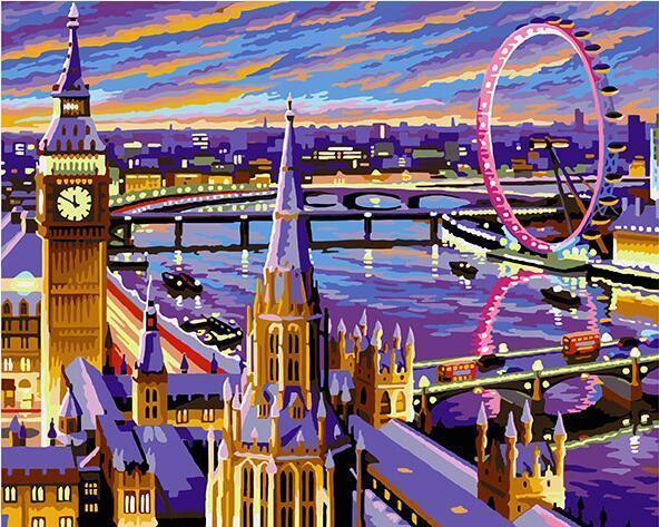 France Paris Eiffel Tower Painting in Numbers - All Paint by numbers