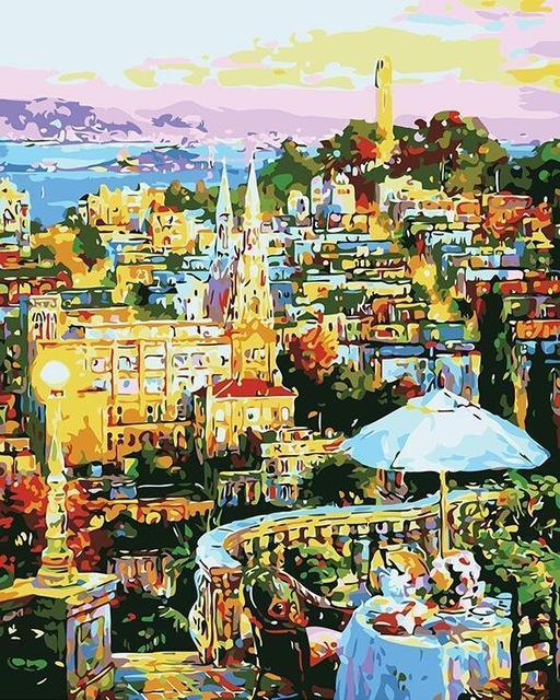 France Paris Eiffel Tower Painting in Numbers - All Paint by numbers
