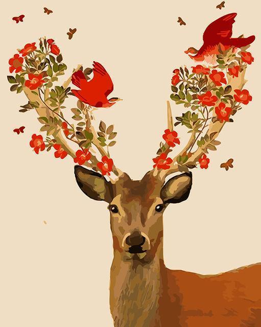 24 Deer Paint by 123 - Animals DIY Kits - All Paint by numbers