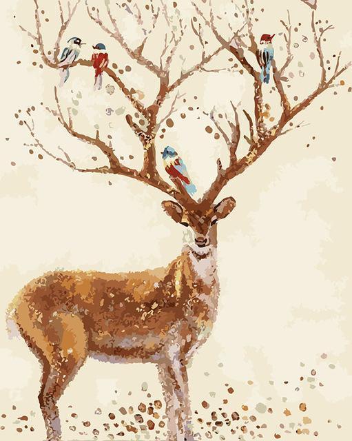 24 Deer Paint by 123 - Animals DIY Kits - All Paint by numbers