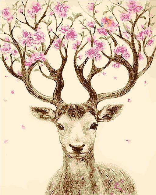 24 Deer Paint by 123 - Animals DIY Kits - All Paint by numbers