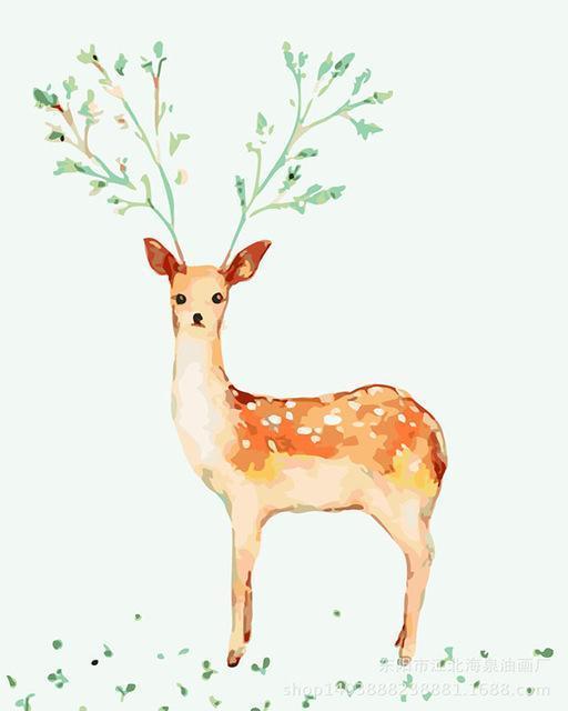 24 Deer Paint by 123 - Animals DIY Kits - All Paint by numbers