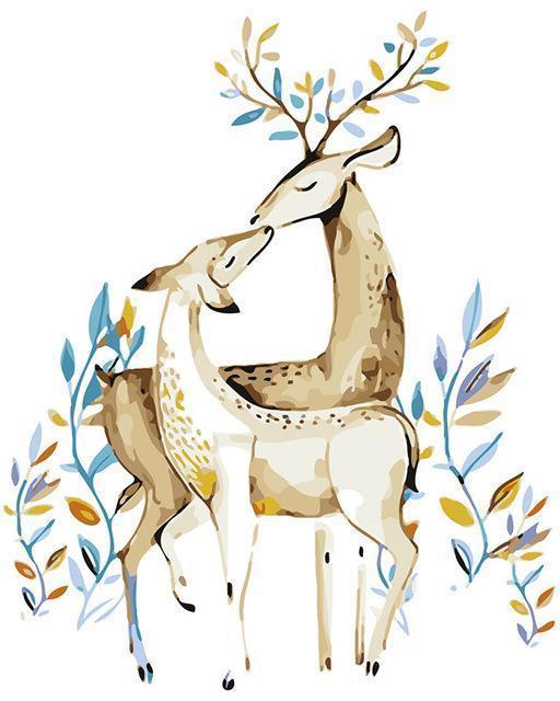 24 Deer Paint by 123 - Animals DIY Kits - All Paint by numbers