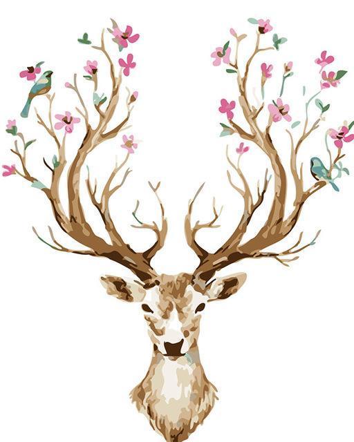 24 Deer Paint by 123 - Animals DIY Kits - All Paint by numbers