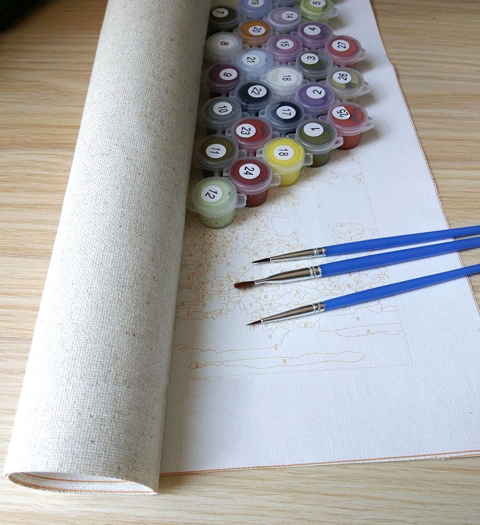 White Tiger and Cub Painting - All Paint by numbers