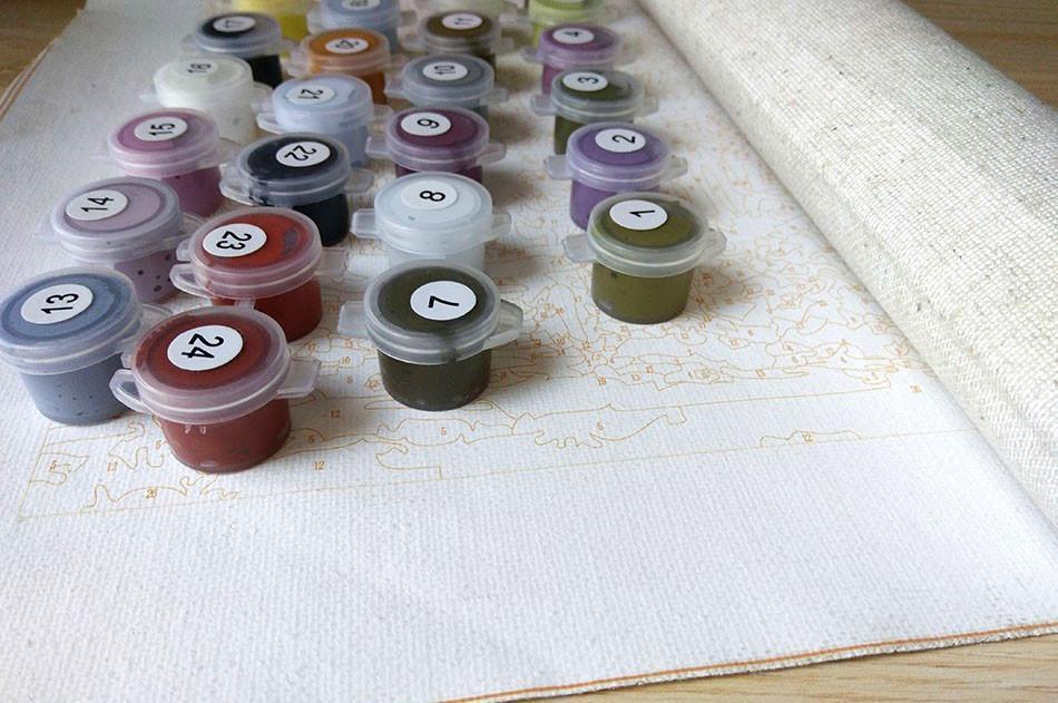 Girl in the Rain Painting with DIY Paint by Numbers Kit - All Paint by numbers