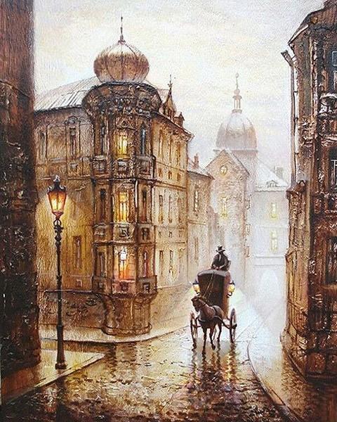 Vintage Street Painting - Become an Artist and Paint it Yourself - All Paint by numbers
