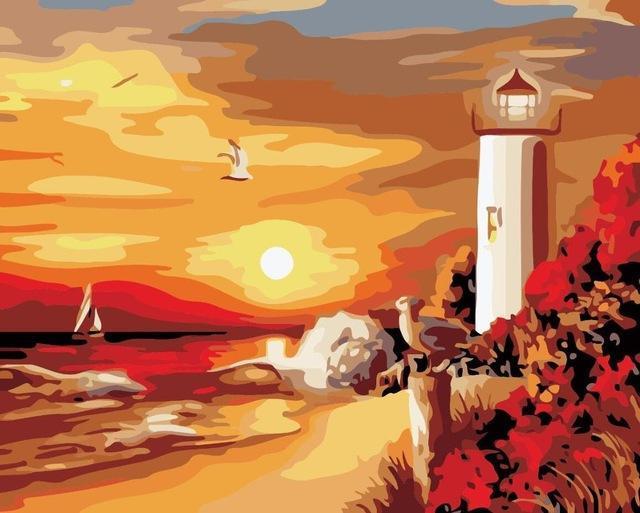 20+ Framed + Unframed Scenery Paintings - Paint by Numbers