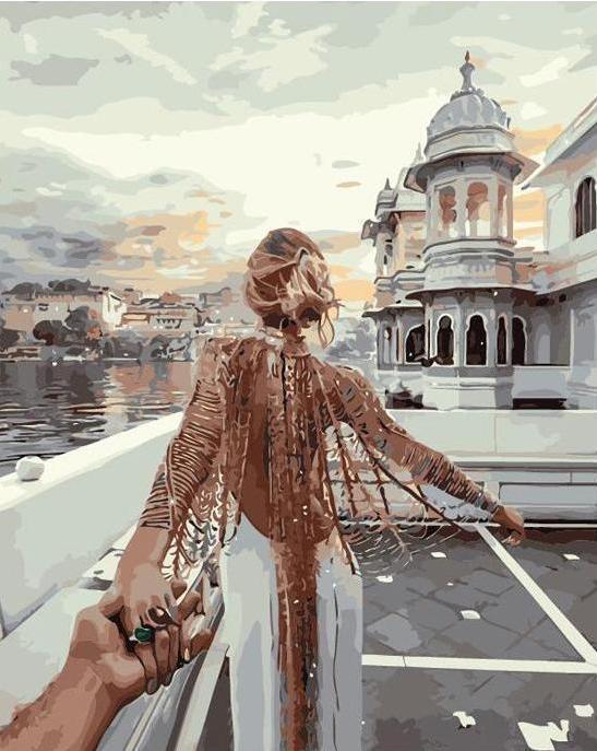 Romantic Travel Painting With Paint by Numbers Kit DIY