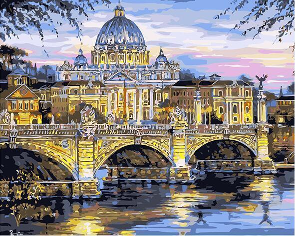 22+ Unframed and Framed Modern City, Eiffel Tower Paint by Number Kits - All Paint by numbers