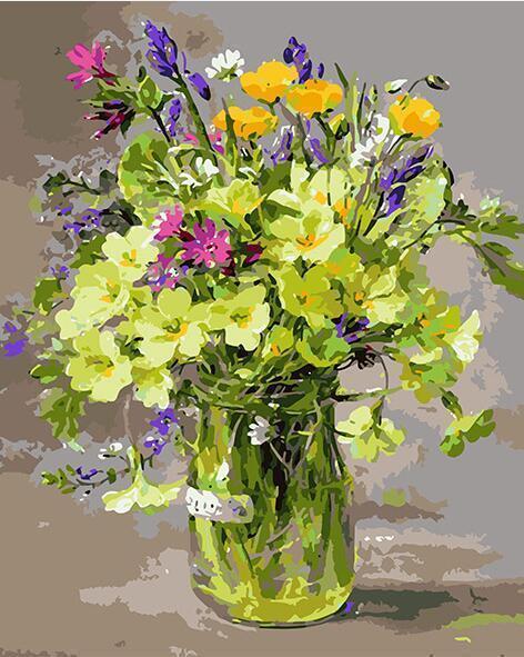 24 Framed and unframed Flowers Paintings - All Paint by numbers
