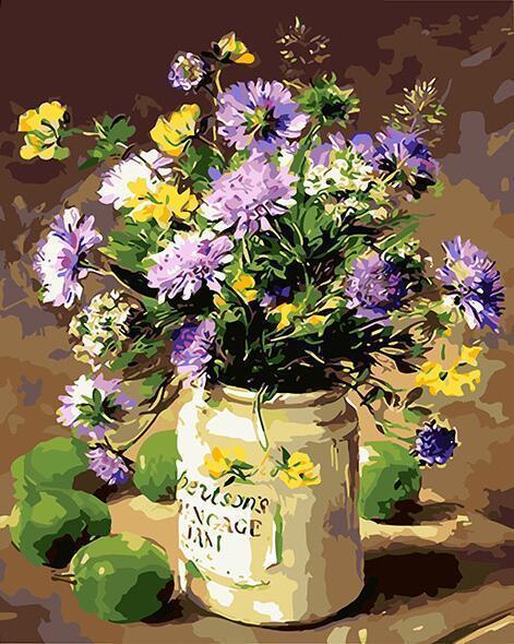 24 Framed and unframed Flowers Paintings - All Paint by numbers