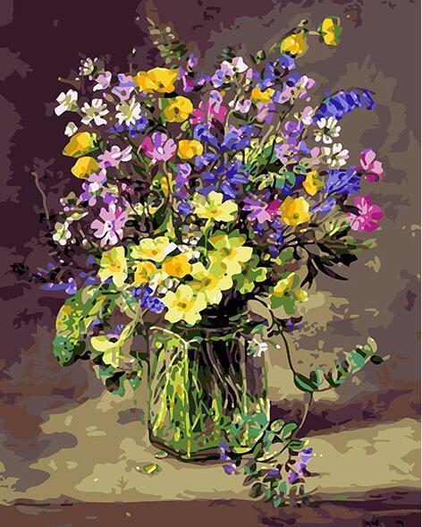 24 Framed and unframed Flowers Paintings - All Paint by numbers