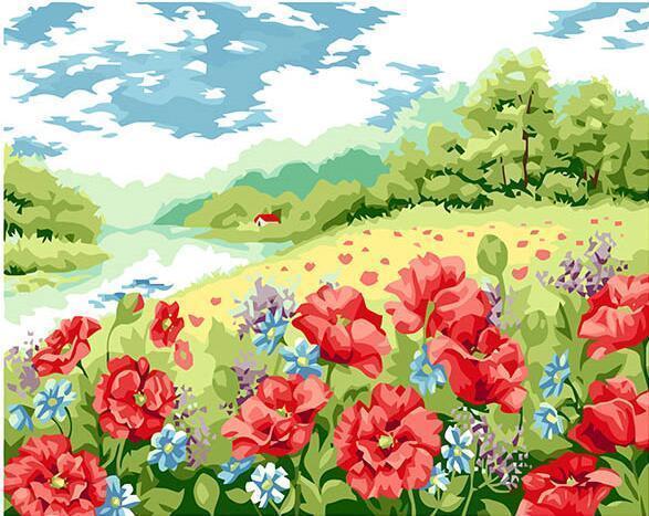 24 Framed and unframed Flowers Paintings - All Paint by numbers