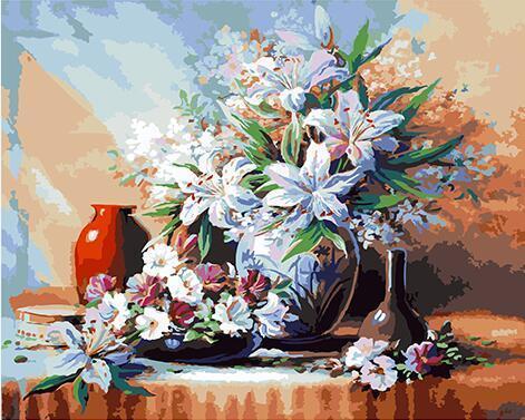 24 Framed and unframed Flowers Paintings - All Paint by numbers