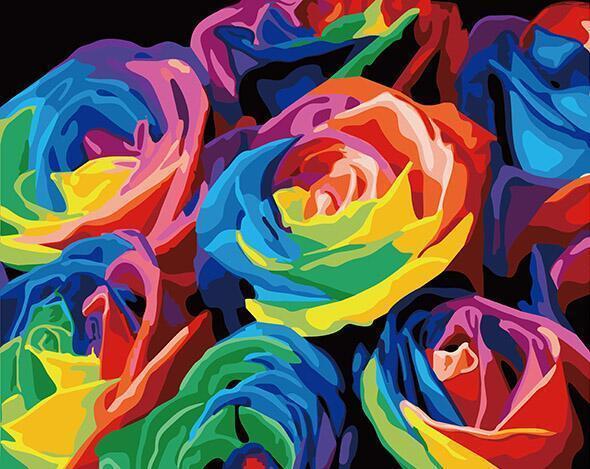 24 Framed and unframed Flowers Paintings - All Paint by numbers