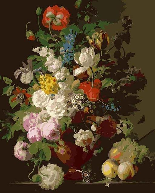 24 Framed and unframed Flowers Paintings - All Paint by numbers