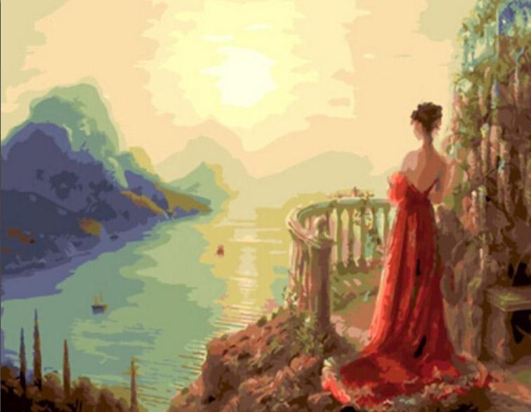 A Princess Standing Lonely - All Paint by numbers