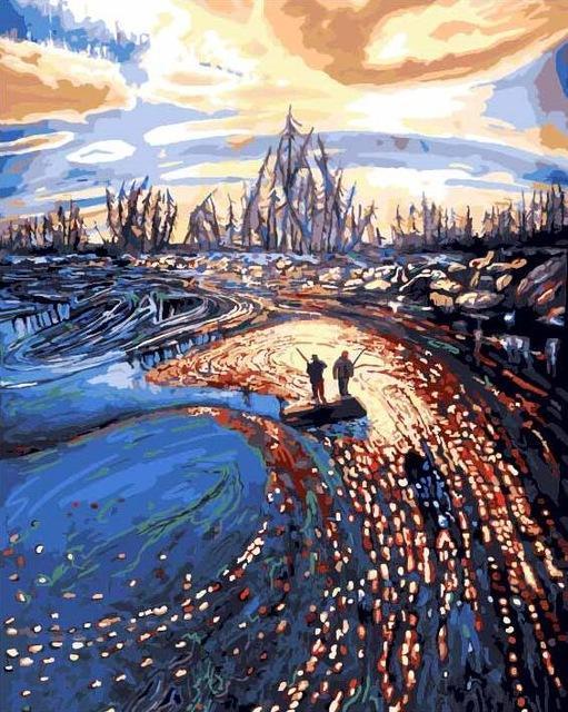 river oil painting DIY