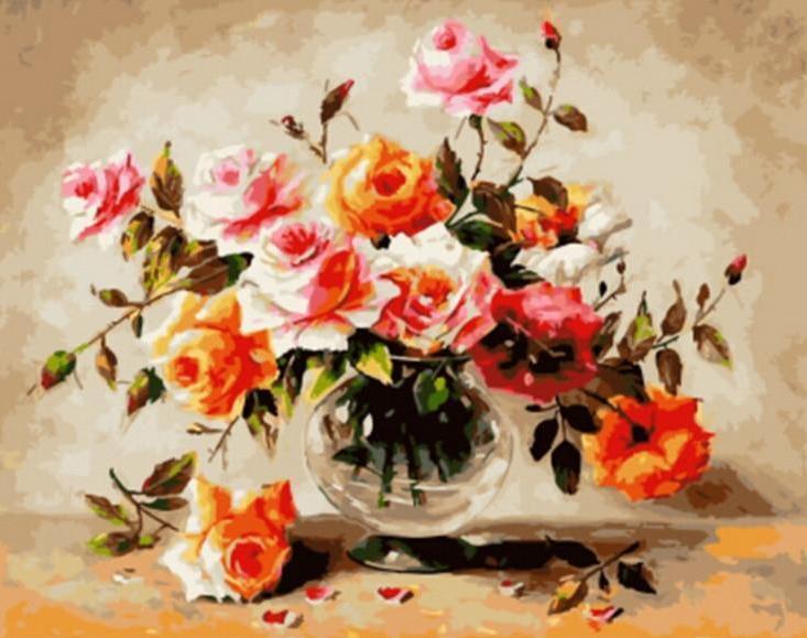 Roses in a Glass Vase