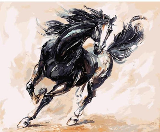 A Black Horse Running Fast - All Paint by numbers